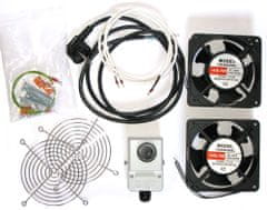 XtendLan Ventilácia pre nástenné rozvádzače, termostat, 2 ventilátory, napájací kábel, spoj. materiál