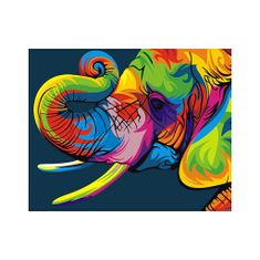 PIPPER. Maľovanie podľa čísiel "Farebný slon" 50x40 cm, plátno vypnuté na ráme