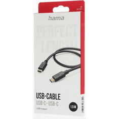 HAMA kábel USB-C 2.0 typ CC 1,5 m, čierna
