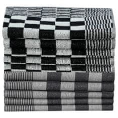 Vidaxl 50-dielna súprava uterákov čierno-biela bavlna