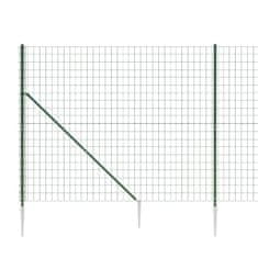 Vidaxl Drôtený plot s kotviacimi hrotmi zelený 1,6x10 m
