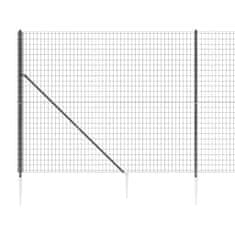 Vidaxl Drôtený plot s kotviacimi hrotmi antracitový 2x25 m
