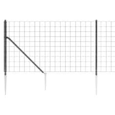Vidaxl Drôtený plot s kotviacimi hrotmi antracitový 1,1x25 m