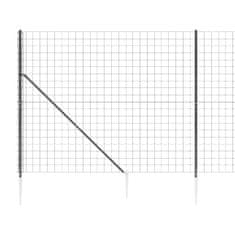 Vidaxl Drôtený plot s kotviacimi hrotmi antracitový 2x10 m
