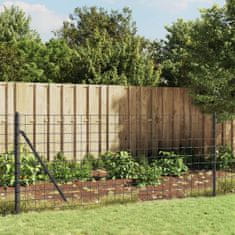 Vidaxl Drôtený plot s kotviacimi hrotmi antracitový 1,1x25 m