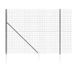 Vidaxl Drôtený plot s kotviacimi hrotmi antracitový 1,4x10 m