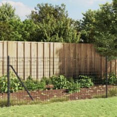 Vidaxl Drôtený plot s kotviacimi hrotmi antracitový 1x10 m