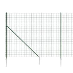 Vidaxl Drôtený plot s kotviacimi hrotmi zelený 2,2x25 m