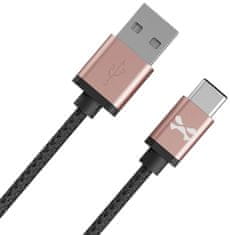 Ghostek Kábel - NRGline USB-C 0,9m , Black/Rose (GHOCBL003)