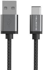 Ghostek Kábel - NRGline USB-C 3m , Black/Graphite (GHOCBL012)