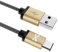 Ghostek Kábel - NRGline USB-C 0,9m , Black/Gold (GHOCBL002)