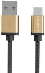 Ghostek Kábel - NRGline USB-C 0,9m , Black/Gold (GHOCBL002)