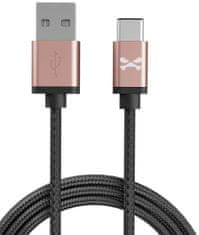 Ghostek Kábel - NRGline USB-C 0,9m , Black/Rose (GHOCBL003)
