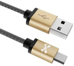 Ghostek Kábel - NRGline Micro USB 0,9m , Black/Gold (GHOCBL026)