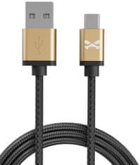 Ghostek Kábel - NRGline Micro USB 0,9m , Black/Gold (GHOCBL026)