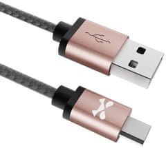Ghostek Kábel - NRGline Micro USB 0,9m , Black/Rose (GHOCBL027)