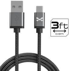 Ghostek Kábel - NRGline Micro USB 0,9m , Black/Graphite (GHOCBL028)