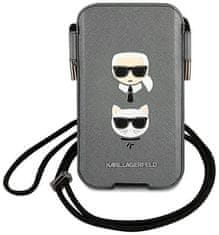Karl Lagerfeld Púzdro Bag KLHCP12LOPHKCG 6,7" grey hardcase Saffiano Ikonik Karl&Choupette Head (KLHCP12LOPHKCG)