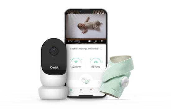 Owlet Ponožka inteligentná Smart Sock 3 a Kamera Cam 2 - svetlo zelená