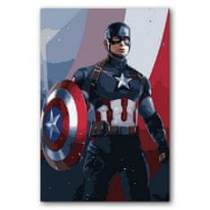 PIPPER. Maľovanie podľa čísiel "Kapitán Amerika 2" 50x40 cm, plátno vypnuté na ráme