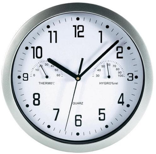 Conrad Nástenné hodiny Mebus s teplomerom a vlhkomerom, 25 cm