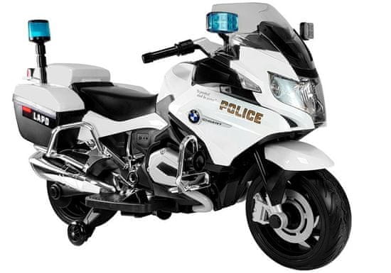 Lean-toys BMW R1200 Policajná batéria Motocykel biela