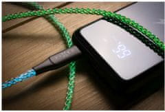 FIXED svítící nabíjecí kábel USB-C - USB-C, PD 60W, 1.2m, duhová