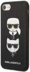 Karl Lagerfeld Kryt iPhone 7 / 8 / SE 2020 / SE 2022 black hardcase Saffiano Ikonik Karl&Choupette Head (KLHCI8SAKICKCBK)