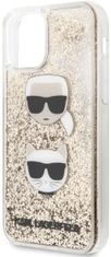 Karl Lagerfeld Kryt iPhone 11 6,1" gold hardcase Liquid Glitter Karl&Choupette (KLHCN61KCGLGO)