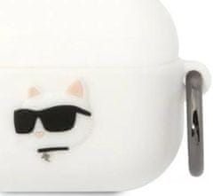 Karl Lagerfeld Púzdro AirPods Pro cover white Silicone Choupette Head 3D (KLAPRUNCHH)