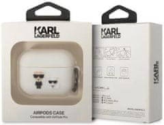 Karl Lagerfeld Púzdro AirPods Pro cover white Silicone Karl & Choupette (KLACAPSILKCW)