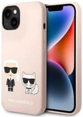 Karl Lagerfeld Kryt KLHMP14SSSKCI iPhone 14 6,1" hardcase light pink Silicone Karl & Choupette Magsafe (KLHMP14SSSKCI)