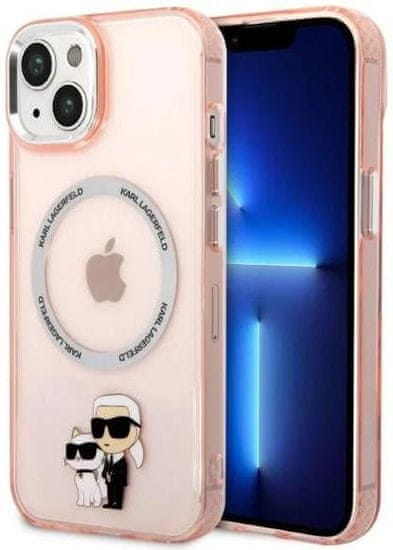 Karl Lagerfeld Kryt iPhone 14 6,1" hardcase pink Iconic Karl&Choupette Magsafe (KLHMP14SHNKCIP)