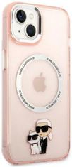 Karl Lagerfeld Kryt iPhone 14 6,1" hardcase pink Iconic Karl&Choupette Magsafe (KLHMP14SHNKCIP)