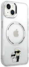 Karl Lagerfeld Kryt iPhone 14 Plus 6,7" hardcase transparent Iconic Karl&Choupette Magsafe (KLHMP14MHNKCIT)
