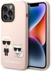 Karl Lagerfeld Kryt iPhone 14 Pro Max 6,7" hardcase light pink Silicone Karl & Choupette Magsafe (KLHMP14XSSKCI)