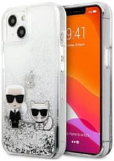 Karl Lagerfeld Kryt KLHCP13MGKCS Iphone 13 6,1" silver hardcase Liquid Glitter Karl&Choupette (KLHCP13MGKCS)