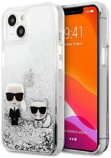 Karl Lagerfeld Kryt KLHCP13MGKCS Iphone 13 6,1" silver hardcase Liquid Glitter Karl&Choupette (KLHCP13MGKCS)