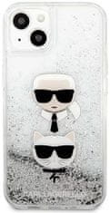 Karl Lagerfeld Kryt KLHCP13SKICGLS iPhone 13 mini 5,4" silver hardcase Liquid Glitter Karl&Choupette Head (KLHCP13SKICGLS)