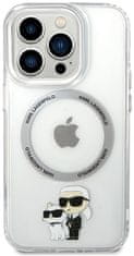 Karl Lagerfeld Kryt iPhone 13 Pro 6,1" hardcase transparent Iconic Karl&Choupette Magsafe (KLHMP13LHNKCIT)