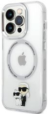 Karl Lagerfeld Kryt iPhone 13 Pro 6,1" hardcase transparent Iconic Karl&Choupette Magsafe (KLHMP13LHNKCIT)