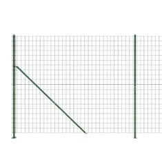Vidaxl Drôtený plot s kotviacimi hrotmi zelený 2x10 m