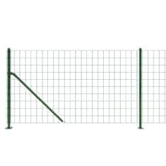 Vidaxl Drôtený plot s kotviacimi hrotmi zelený 1x25 m