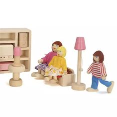Kruzzel Hračka drevené miniatúrne bábiky RODINKA 7ks