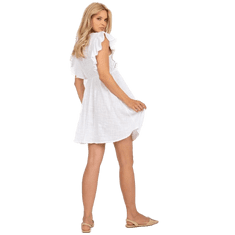 Och Bella Dámske bavlnené šaty s volánmi OCH BELLA white TW-SK-BI-26735.56_387197 M