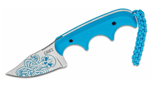CRKT CR-2387O MINIMALIST Bowie Cthulhu nôž na krk 5,4 cm, modrá, plast, plastové puzdro
