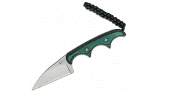CRKT CR-2385 MINIMALIST Wharncliffe nôž na krk 5,1 cm, čierno-zelená, Micarta, puzdro zytel, šnúrka