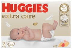 Huggies Plienky jednorázové Extra Care 2 (3-6 kg) 58 ks