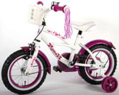 Volare Detský bicykel pre dievčatá Heart Cruiser - biely/fialový, 12