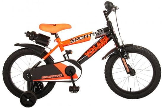 Volare Detský bicykel pre chlapcov Sportivo Neon Orange Black 16"- zložený na 95 %